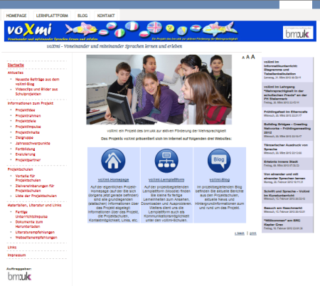 Neugestaltete voXmi-Homepage